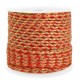 Trendy braided cord 2mm Gold-orange red
